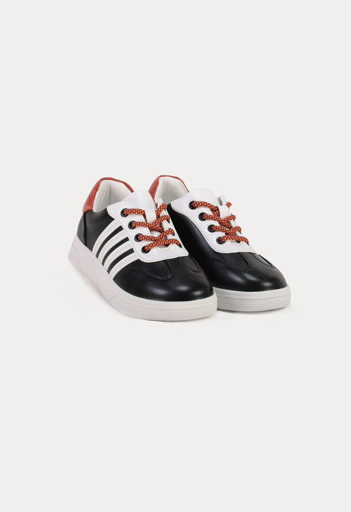 Stripe Prints Lace Up Rubber Shoes