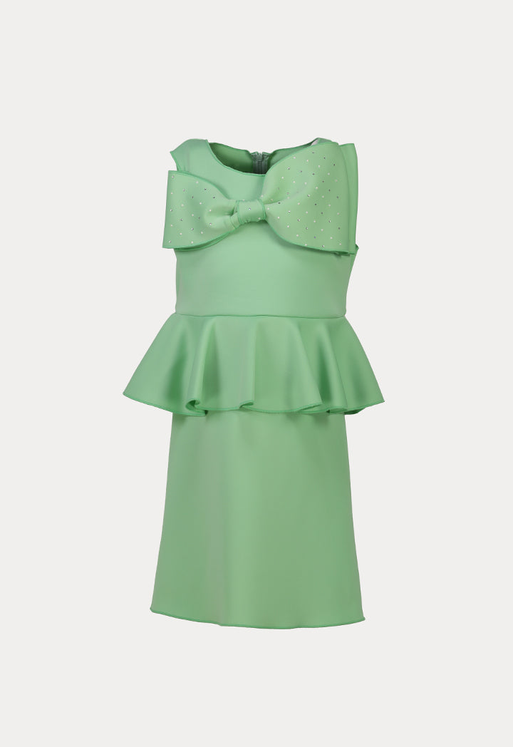 Uneven Bow Sleeveless Dress