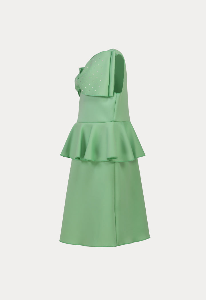 Uneven Bow Sleeveless Dress