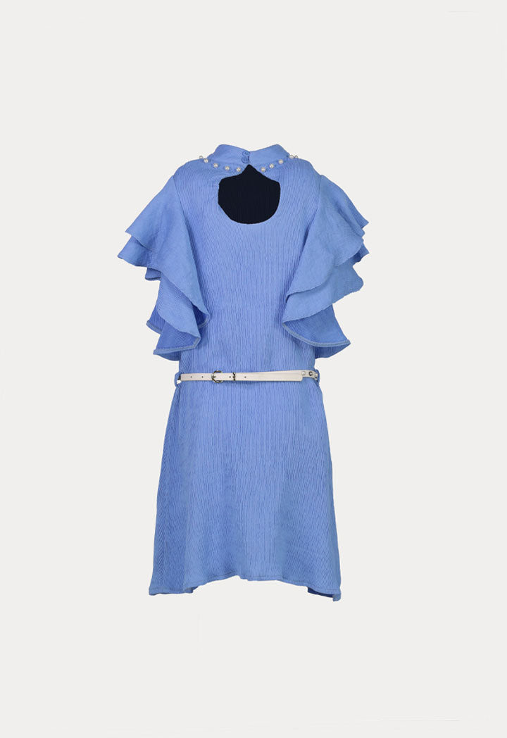 Pearl Stud Ruffle Dress