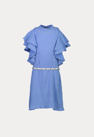 Pearl Stud Ruffle Dress