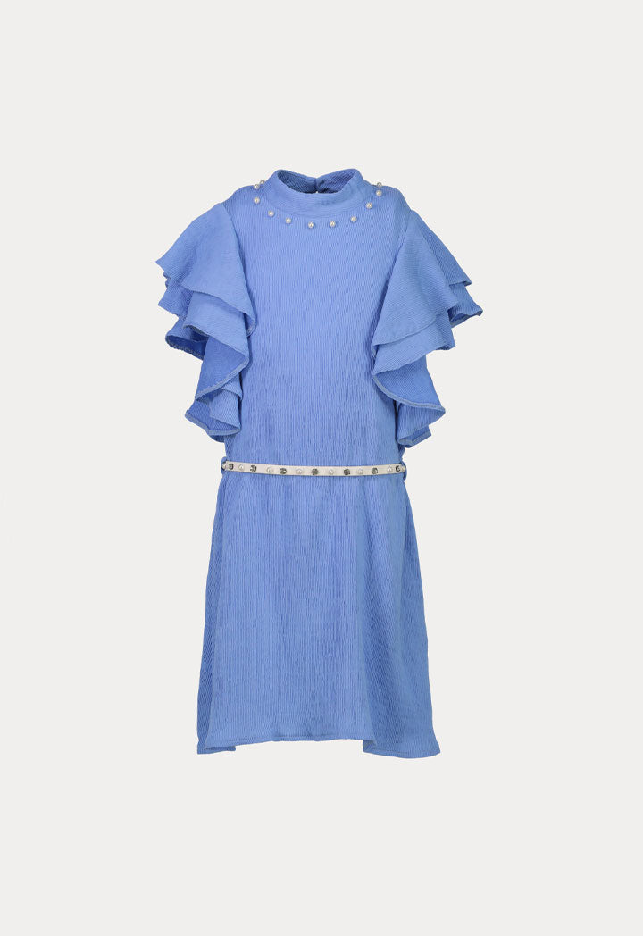 Pearl Stud Ruffle Dress