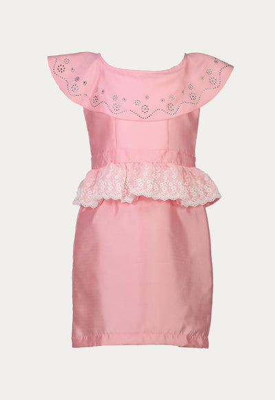 Peplum Embroidered Dress