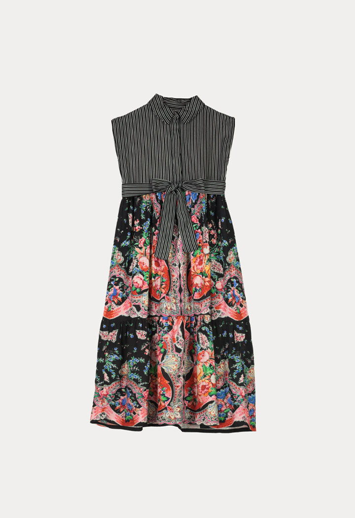 Stripe With Floral Print Dress