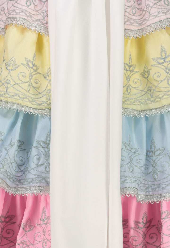 Jacquard Lurex Side Tiered Dress