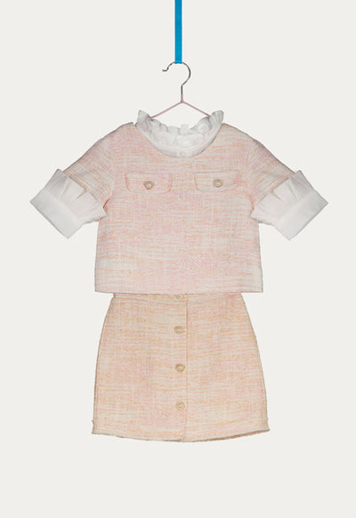 Blouse And Skirt Tweed Set