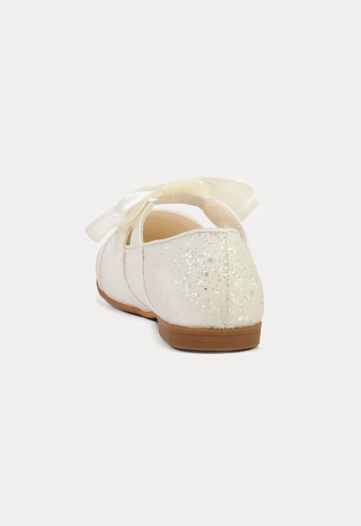 Glittery Embellished With Satin Ribbon Shoes