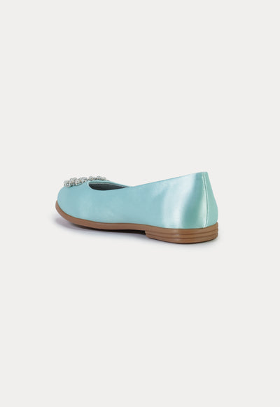 Crystals Circle Flat Slip On Shoes