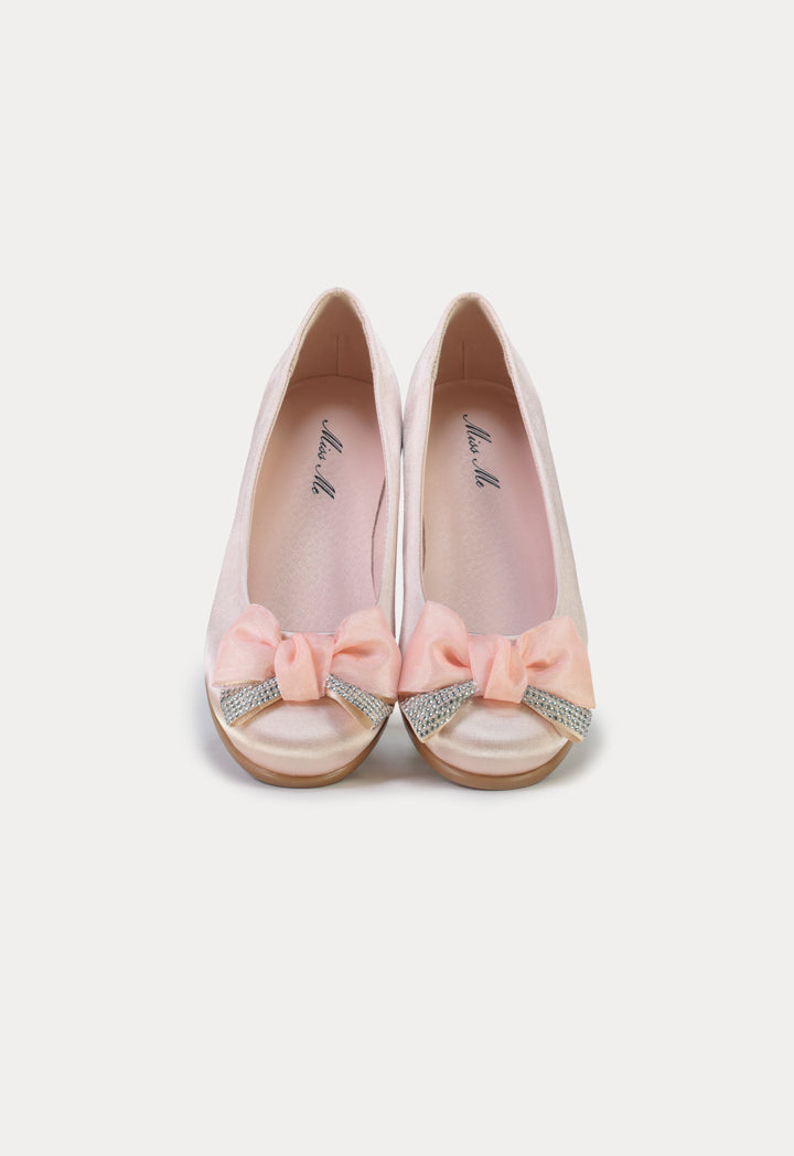 Shiny Satin Double Ribbon Shoes