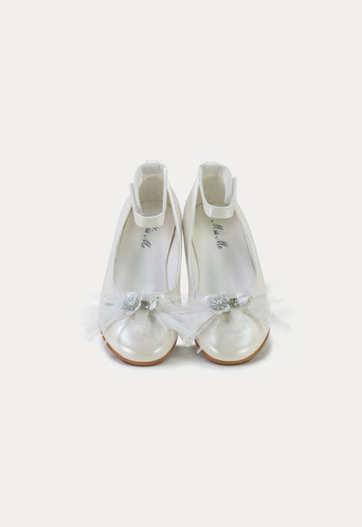 Feather Flowers PU Leather Strap Flat Shoes