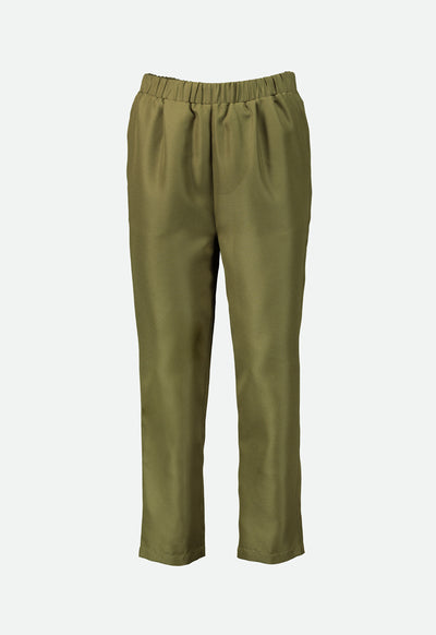 Olive Solid Trouser - Fresqa