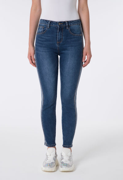 Contrast Side Jeans - Fresqa