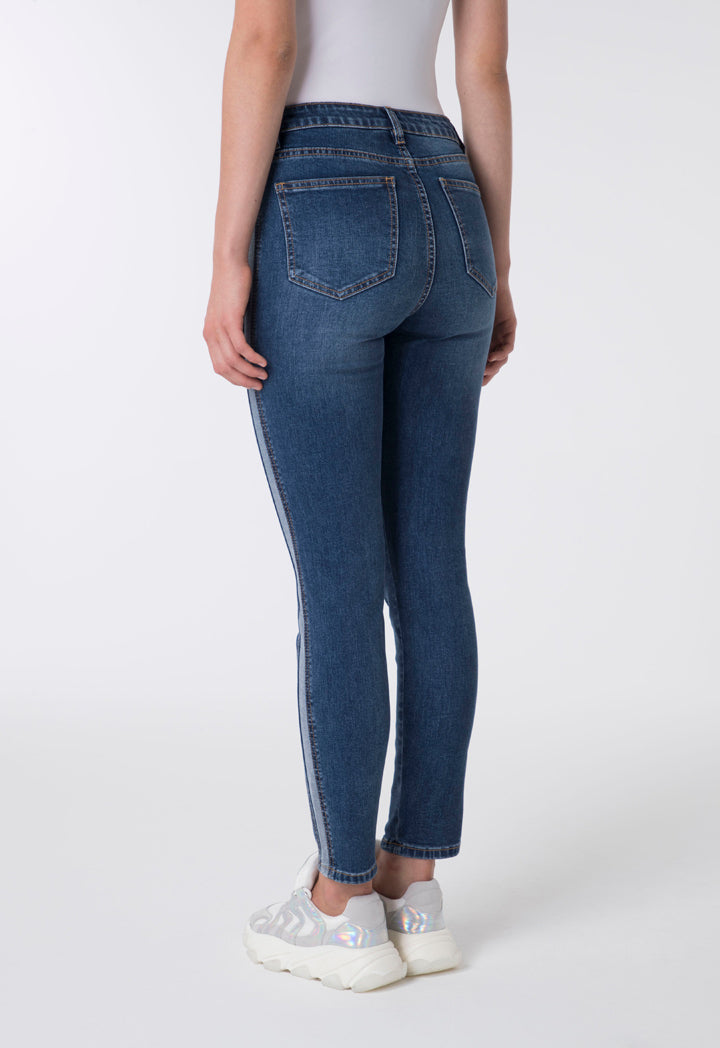 Contrast Side Jeans - Fresqa
