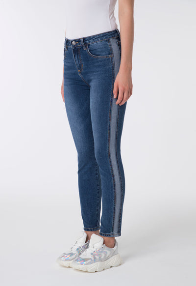 Contrast Side Jeans - Fresqa