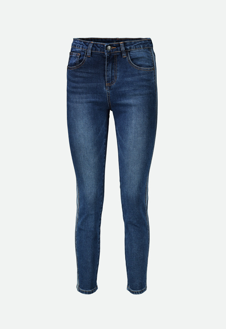 Contrast Side Jeans - Fresqa