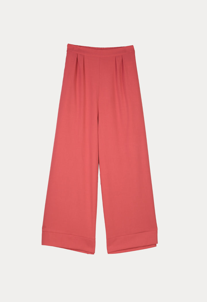 Elasticated Back Waistband Wide Straight Pants