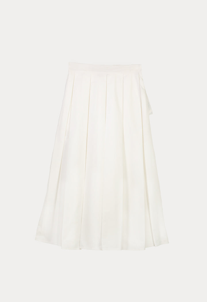 Inverted Pleat Solid Skirt