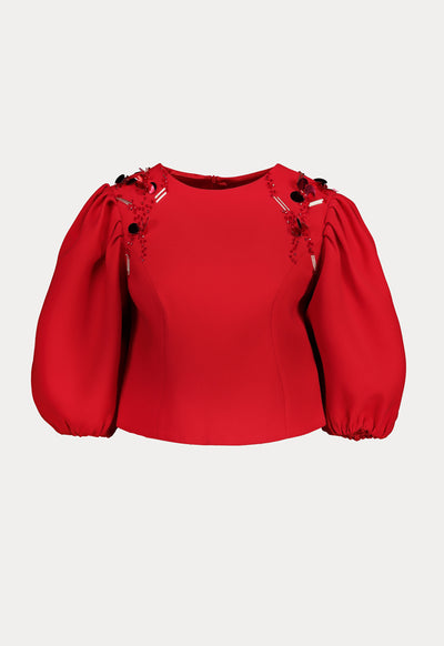 Balloon Cropped Blouse