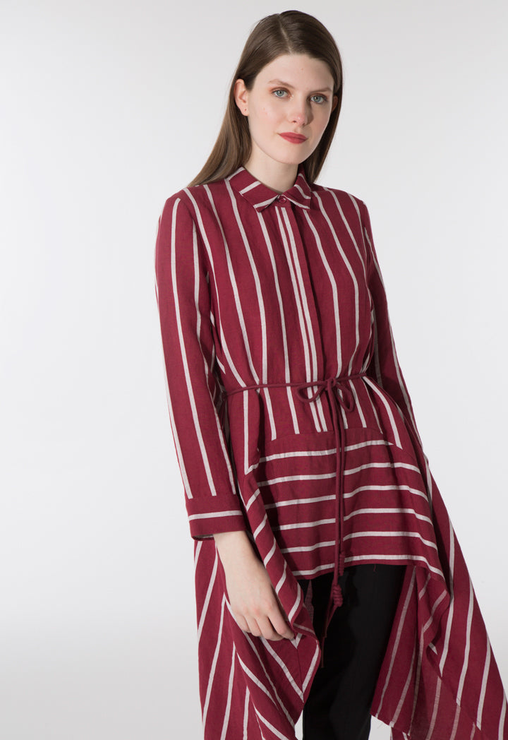 High-Low Striped Shirt