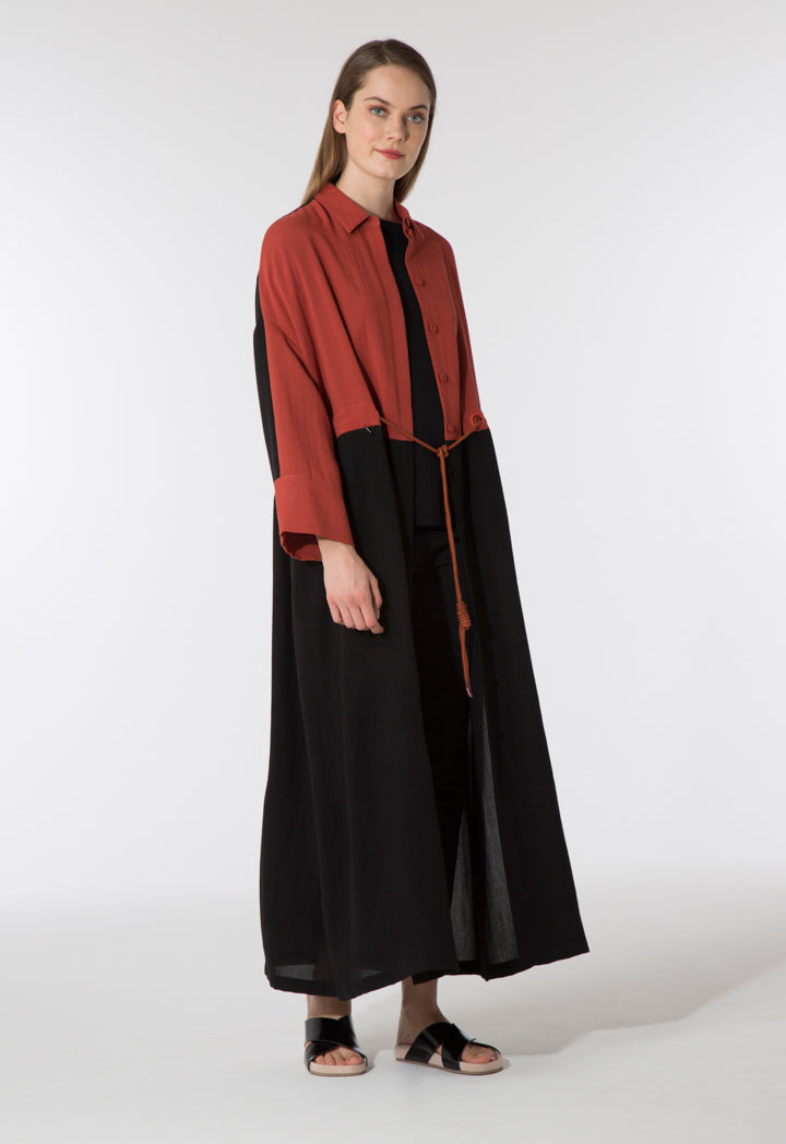 Color Block Drawstring Outerwear