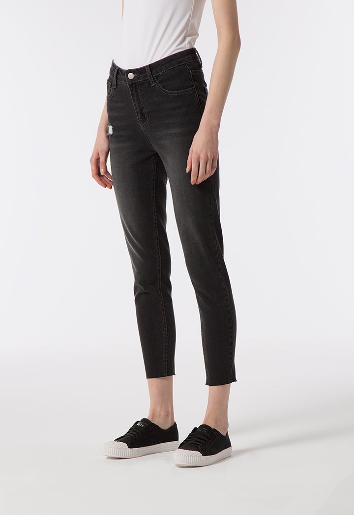 Raw Cut Hem Denim Pants