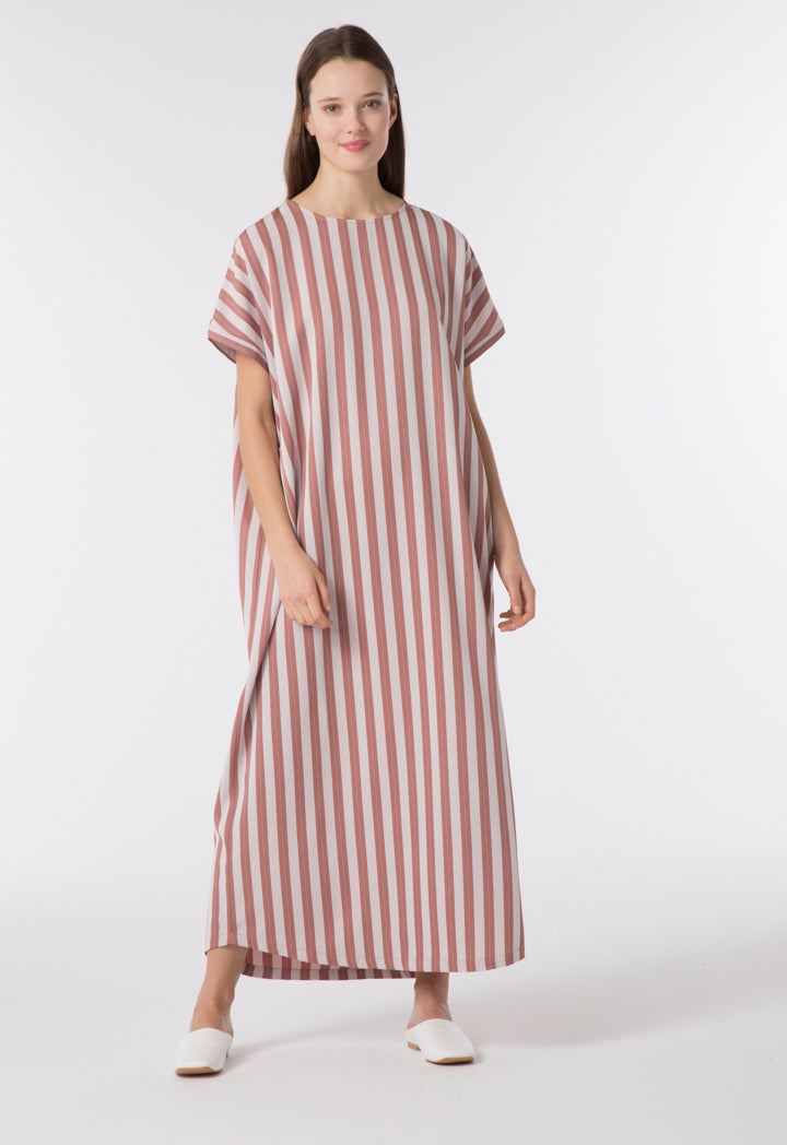 Oversized Striped Abaya
