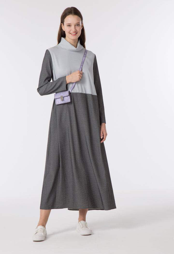 High neck Colorblock Abaya
