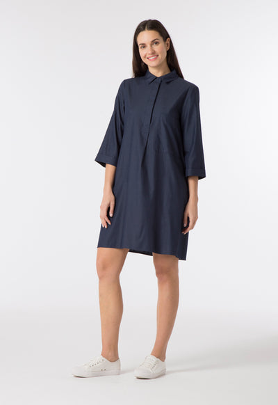 Solid Midi Shirt Dress