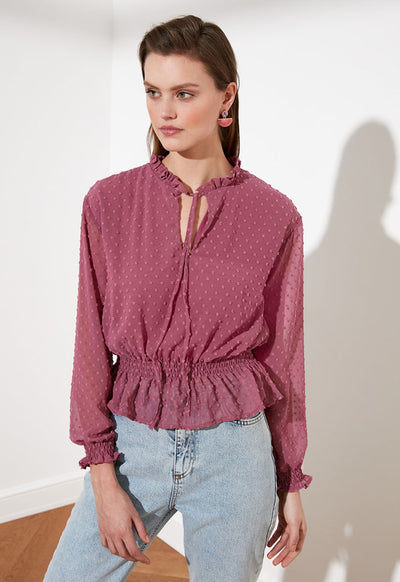 Gathered Edge Detail Blouse