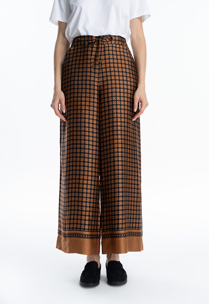 Optical Printed Straight Leg Trouser