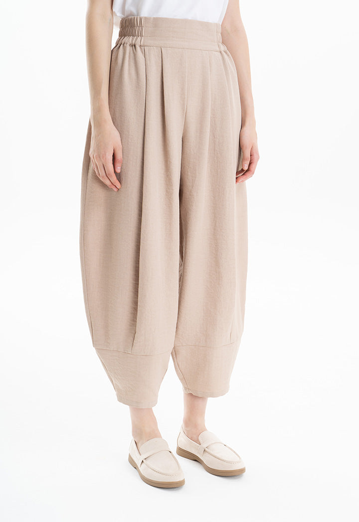 Double Pleated Solid Wide Leg Trouser