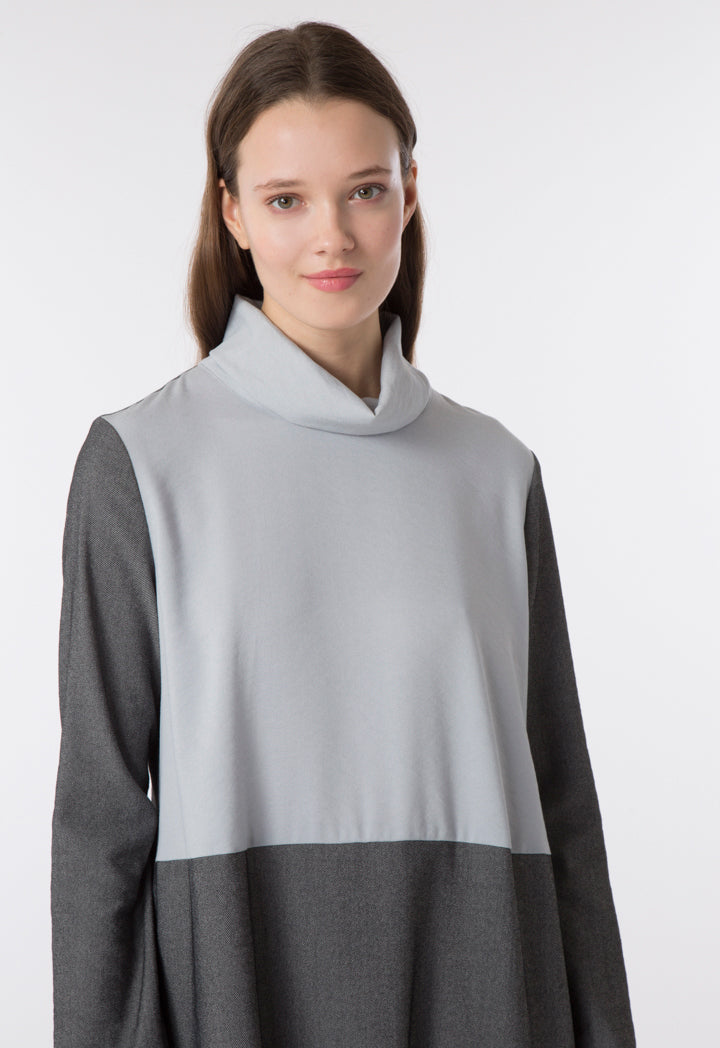High neck Colorblock Abaya