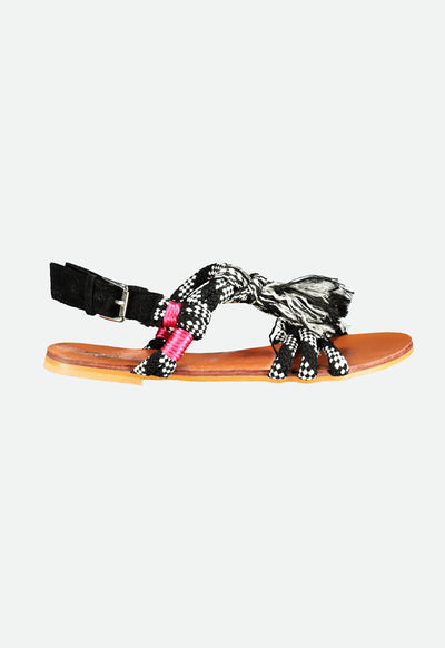 Braided T-Strap Sandals - Fresqa