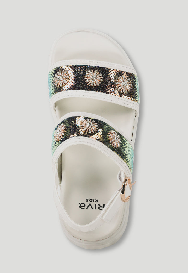 Sequin Sling Back Sandals