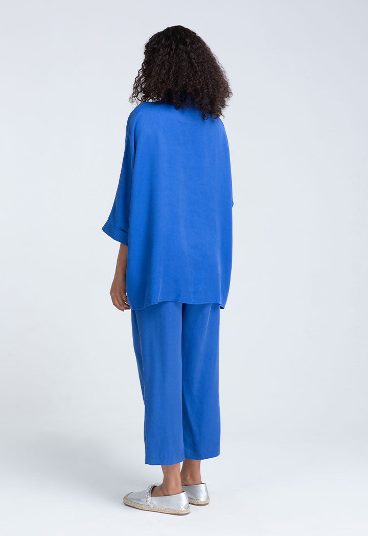 Solid Kimono Style Blouse