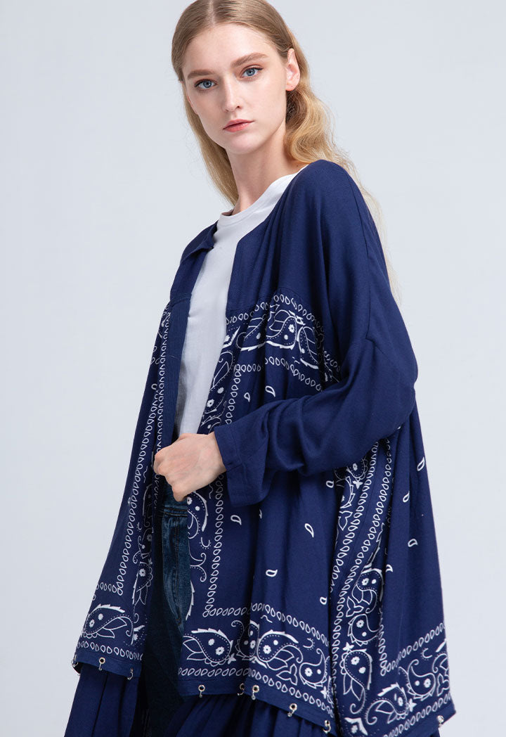 Allover Printed High Low Outerwear