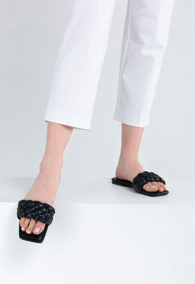 Flat Padded Woven Sandals