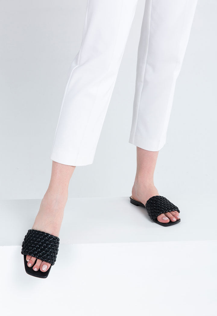 Pu Leather Braided Slip On