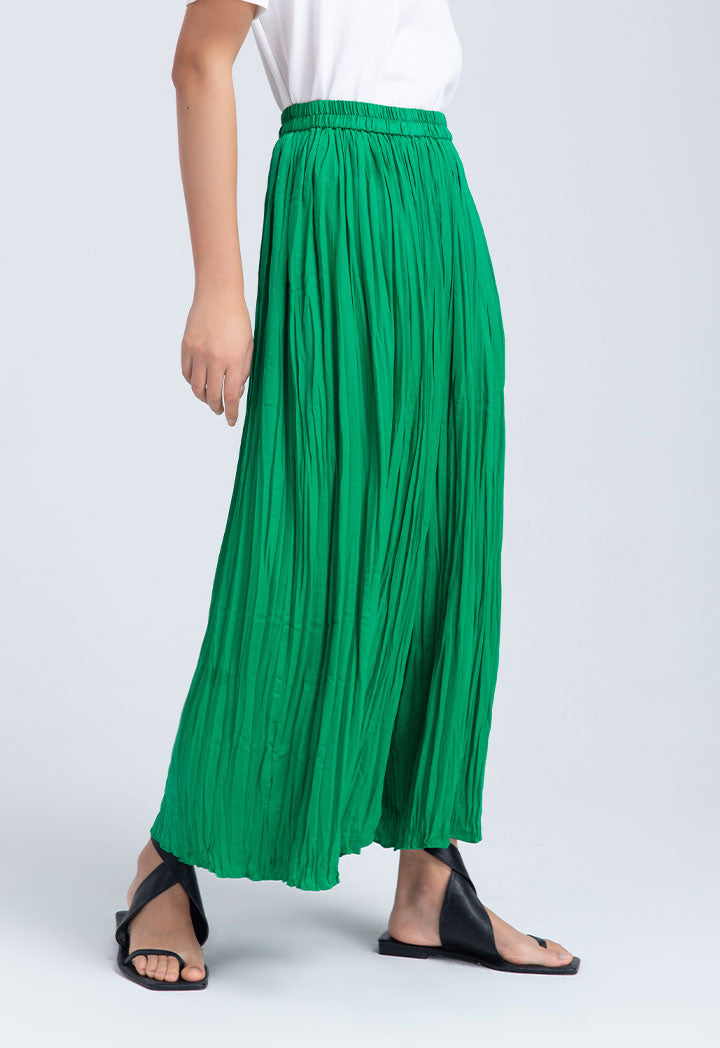 Crinkle Wide Solid Culottes