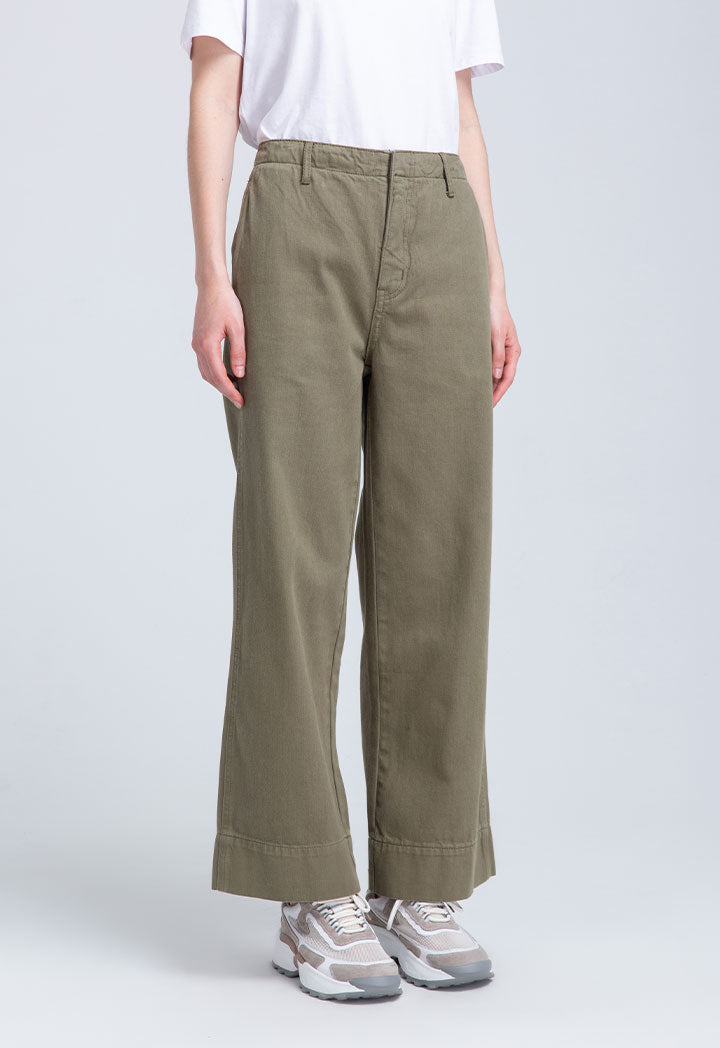 Wide Hem Straight Cut Trouser