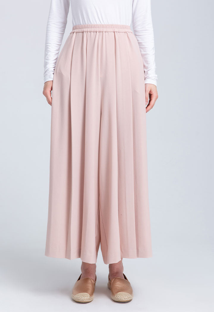 Wide Hem Fold Solid Trouser