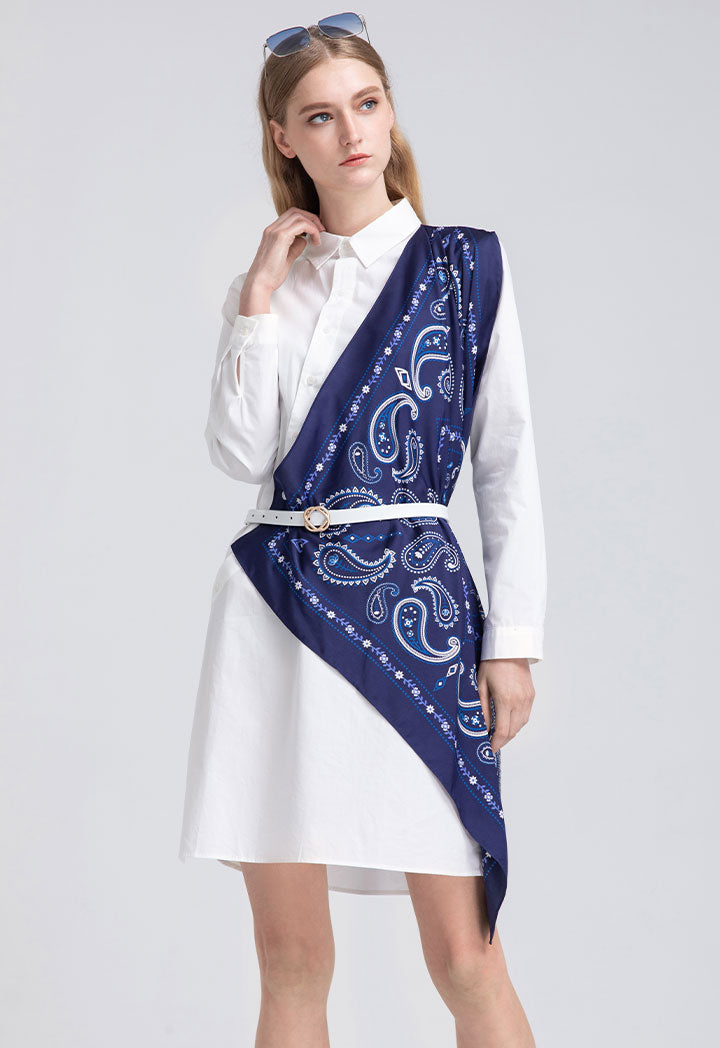 One Sided Printed Shirt Dress
