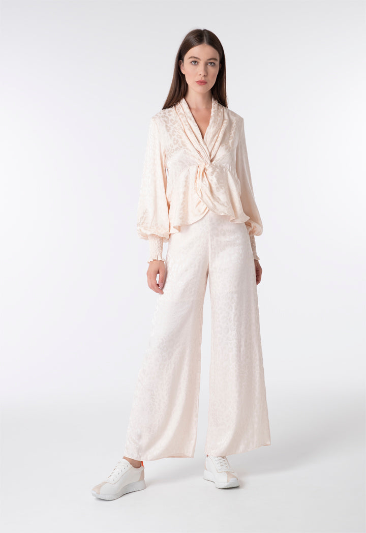 Printed Knot Tie Blouse