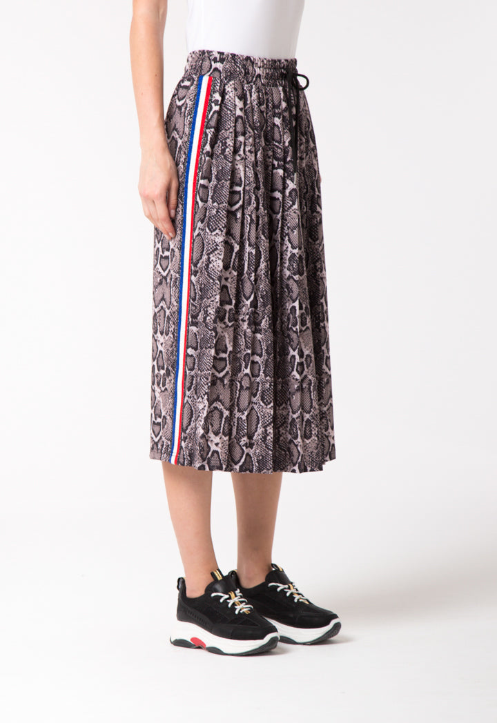 Printed Skirt With Side Tape - Fresqa