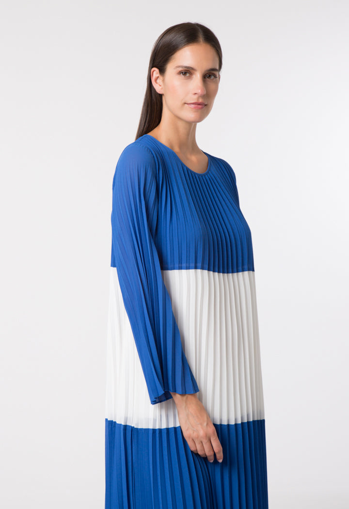 Pleated Color Block Dress