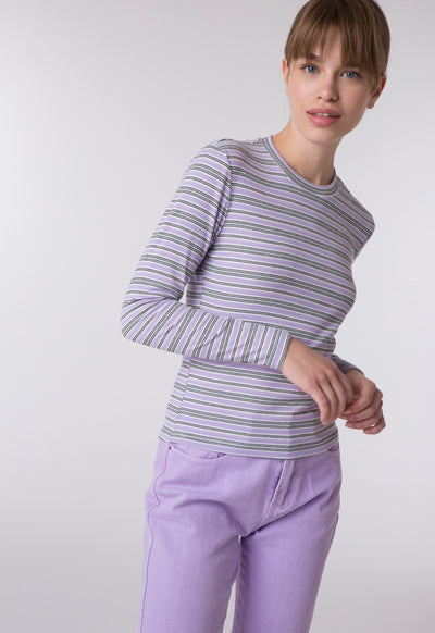 Striped Textured Fabric Top