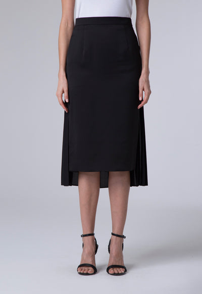 Pleated Back Pencil Skirt