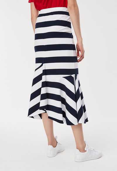 Stripe Mermaid Panel Skirt