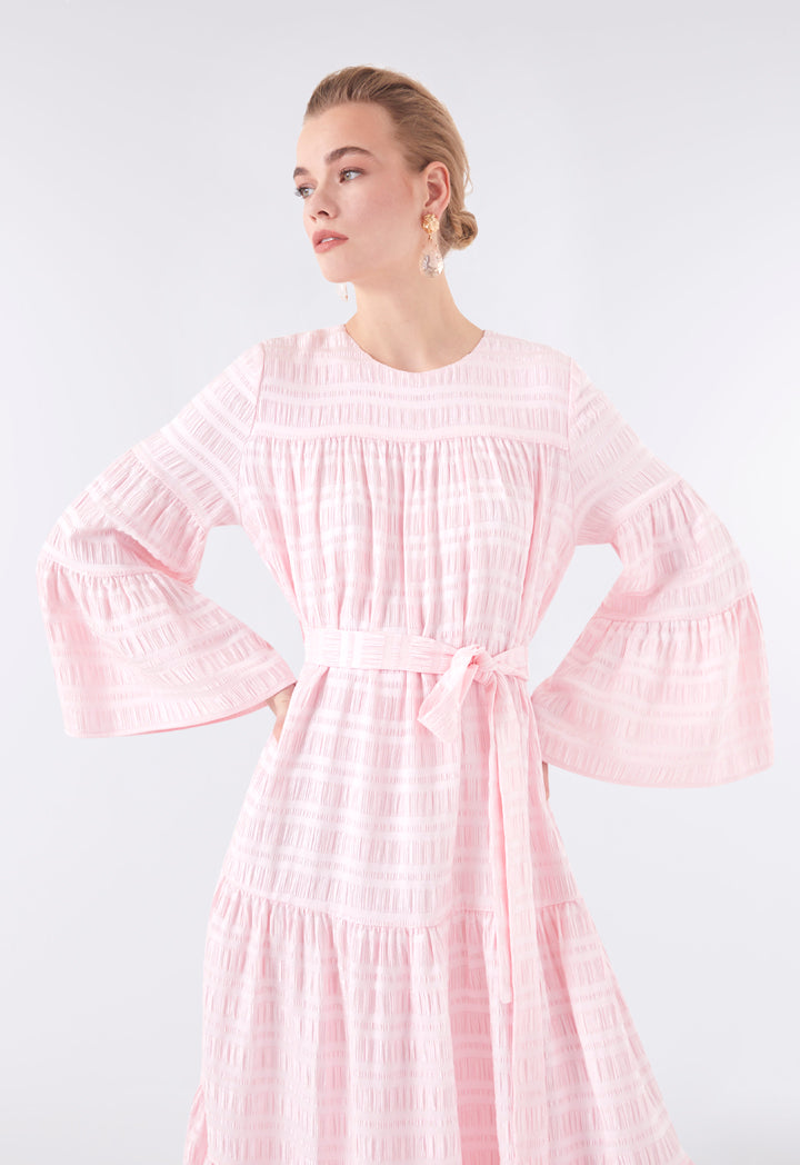Textured Fabric Layer A-Line Dress
