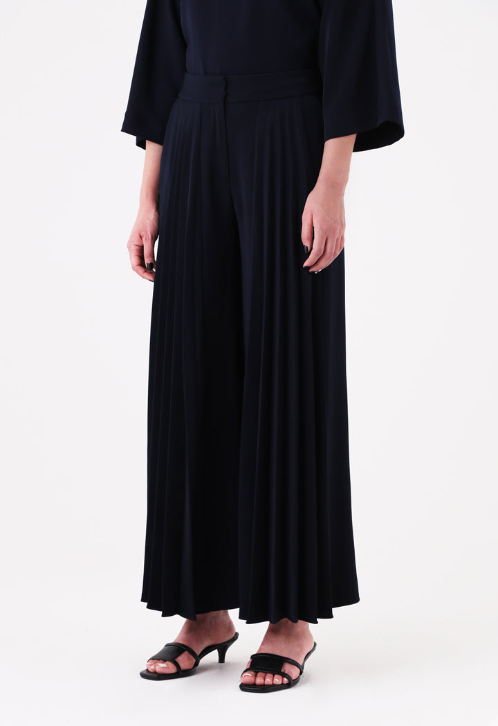 Front Pleated Wide Leg Trouser